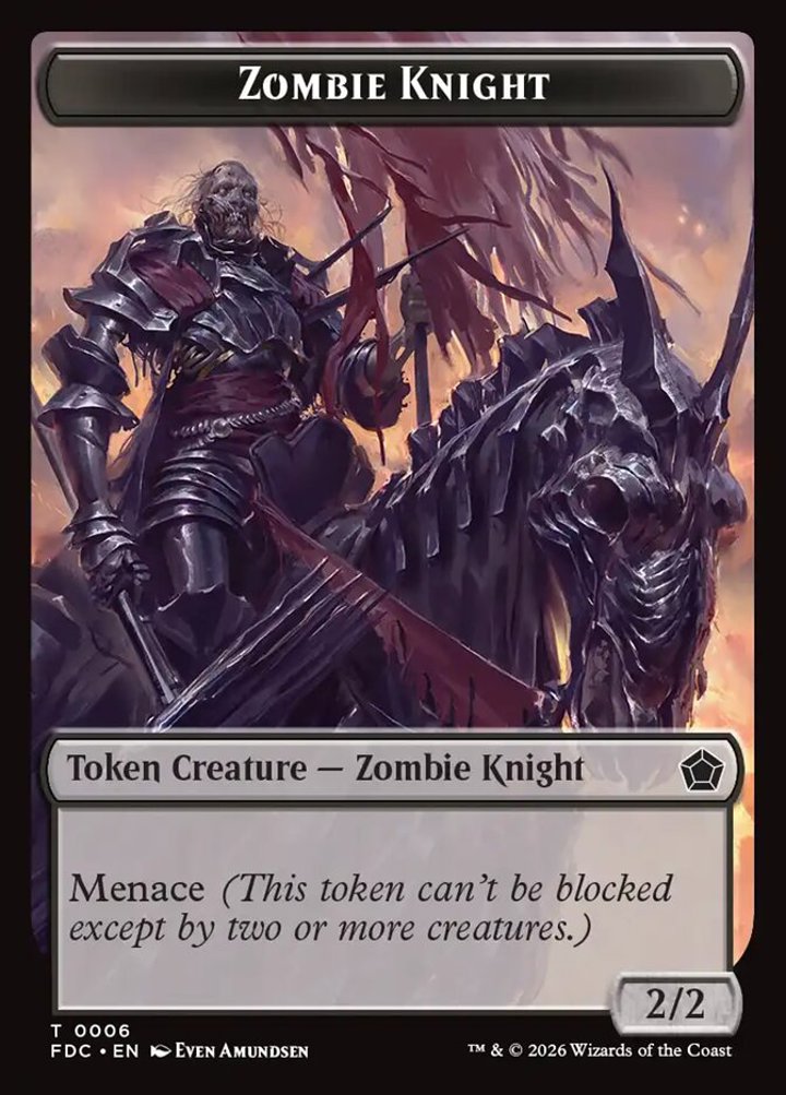 Zombie Token (B 2/2) // Zombie Knight Token (B 2/2)
