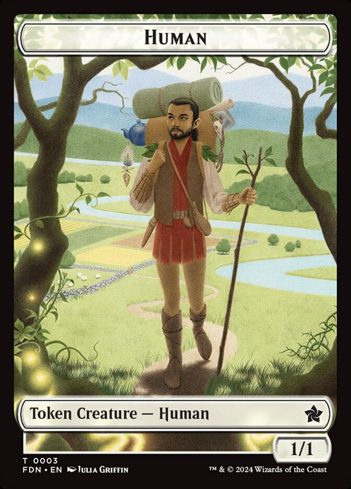 Human Token (W 1/1) // Knight Token (W 3/3)