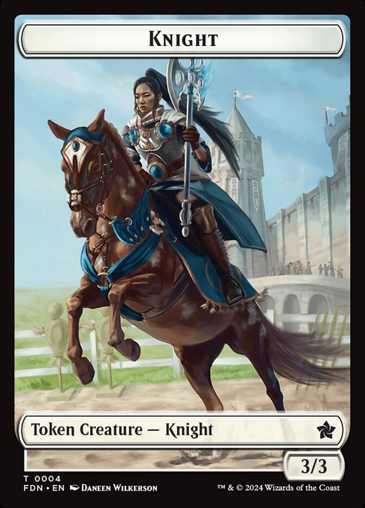 Human Token (W 1/1) // Knight Token (W 3/3)