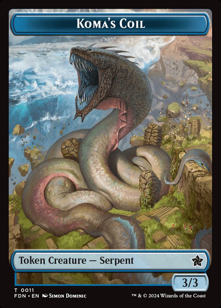 Scion of the Deep Token (U 8/8) // Koma's Coil Token (U 3/3)