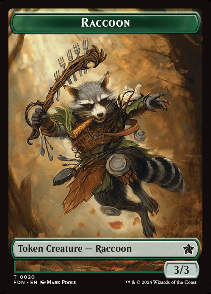 Elf Warrior Token (G 1/1) // Raccoon Token (G 3/3)