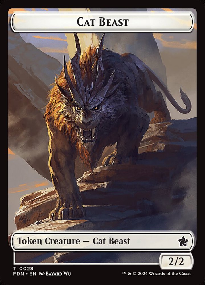 Cat Beast Token (W 2/2) // Dragon Token (R 5/5)