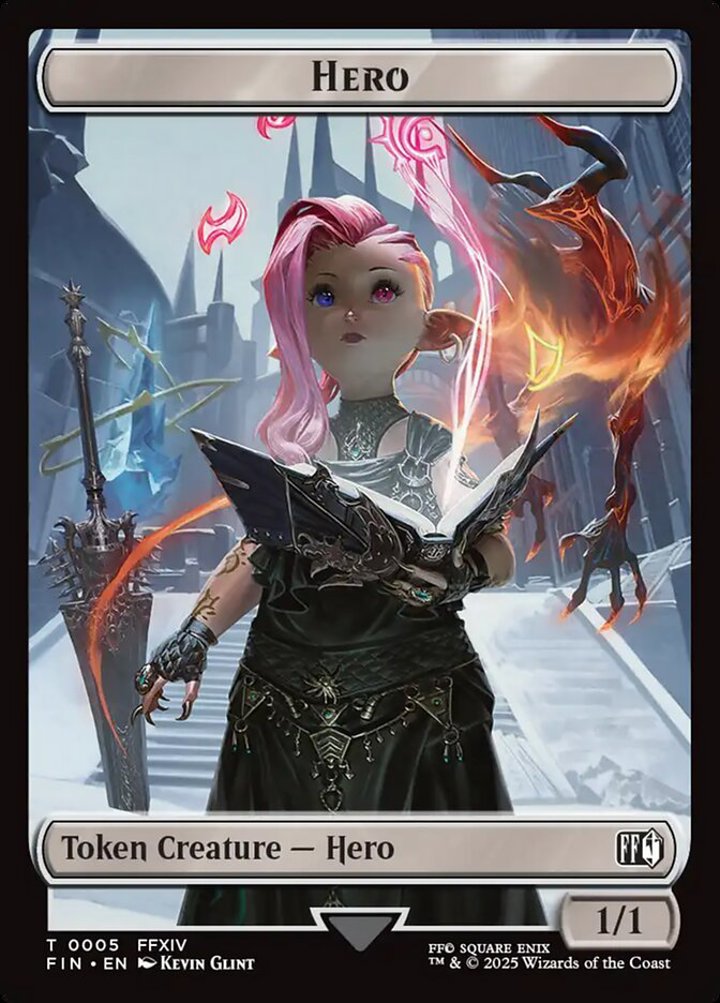 Hero Token (W 1/1)// Bird Token (U 1/1 Flying, vigilance) (V.2)