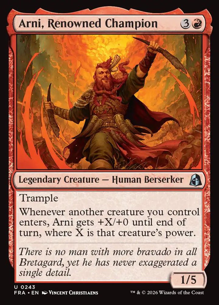 Arni, Renowned Champion