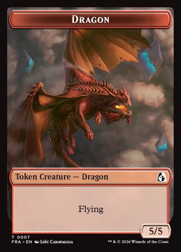 Dragon Token (R 5/5) // Forest Tentacle Token (G 3/3)