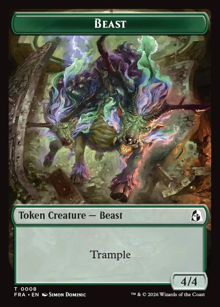 Cadet Token (C 2/2) // Beast Token (G 4/4 Trample)
