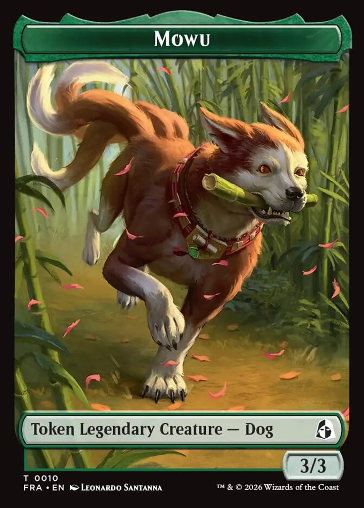 Ajani's Pridemate Token (W 2/2) // Mowu Token (G 3/3)