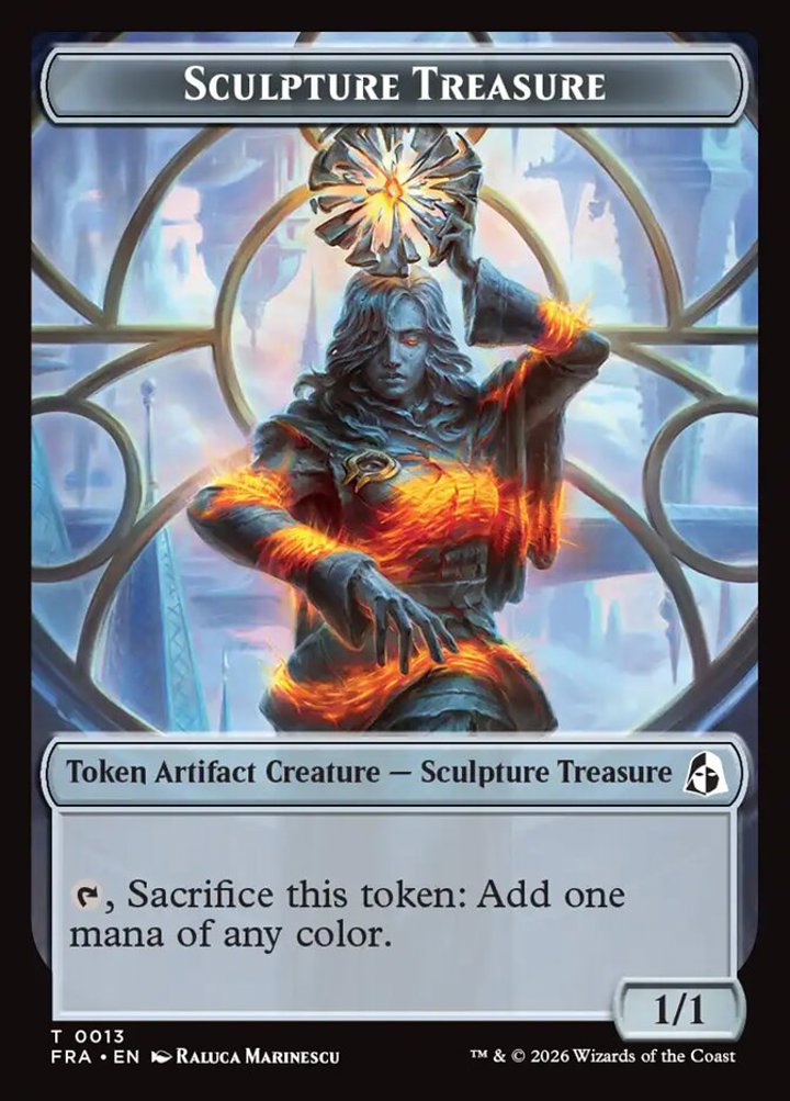 Beast Token (G 4/4 Trample) // Sculpture Treasure Token (A 1/1)