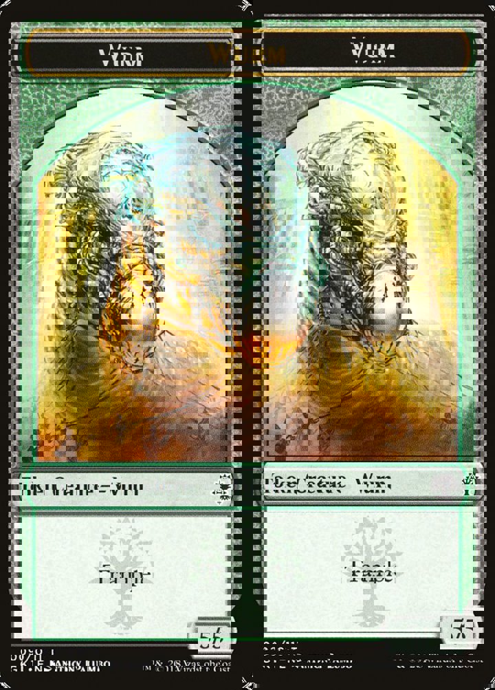 Wurm Token (G 5/5 Trample) // Saproling Token (G 1/1)