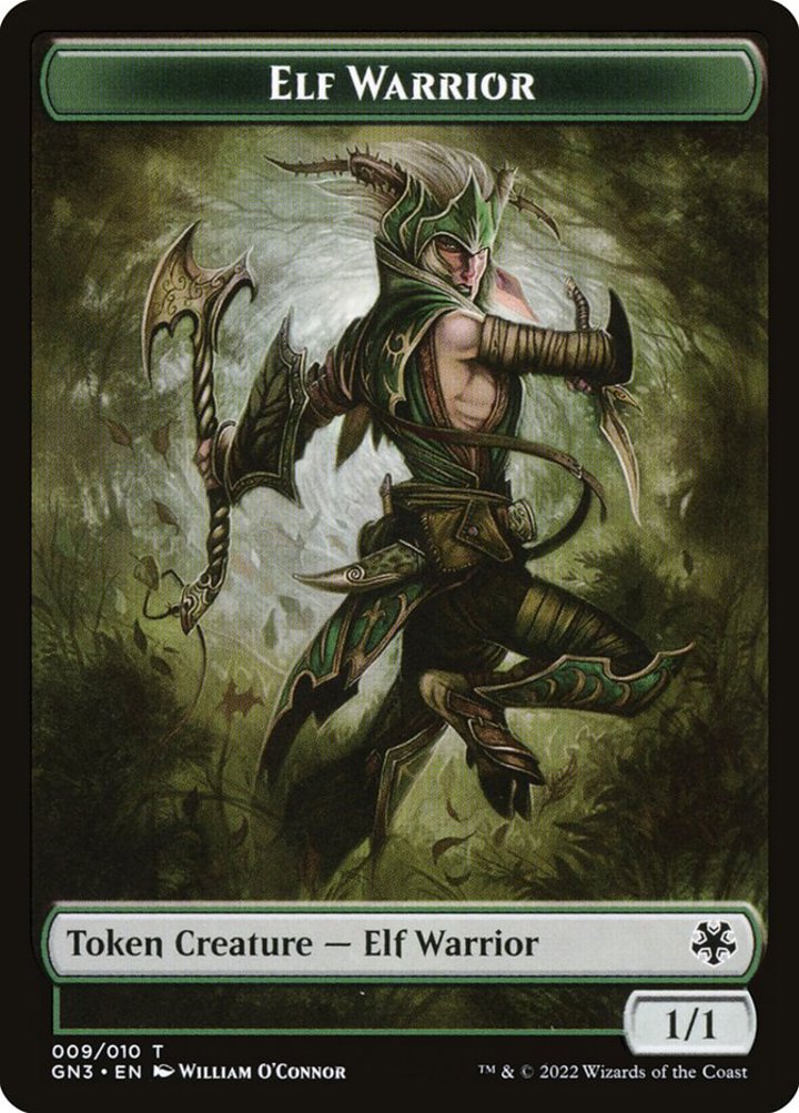 Bird Illusion Token (U 1/1) // Elf Warrior Token (G 1/1)