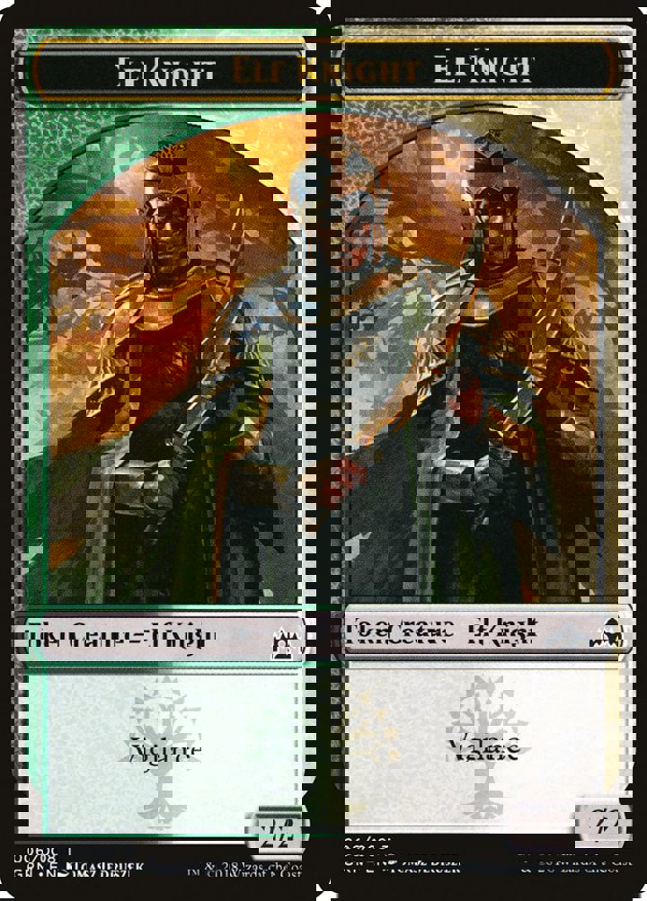 Elf Knight Token (Green and White 2/2)