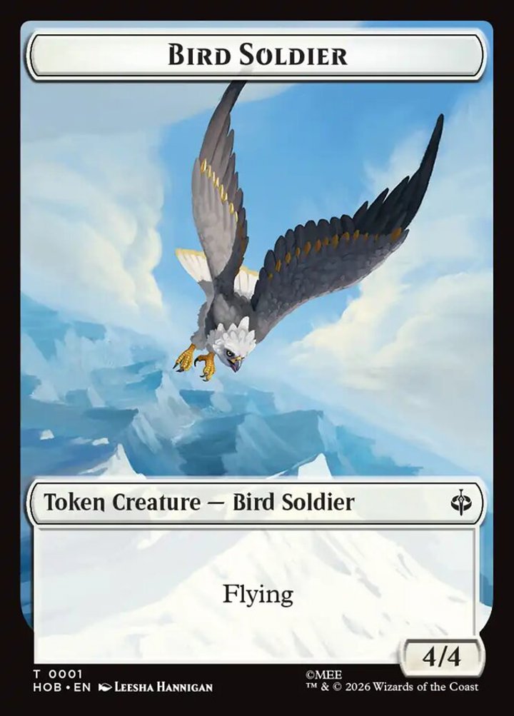 Bird Soldier Token (W 4/4) // Axe Token