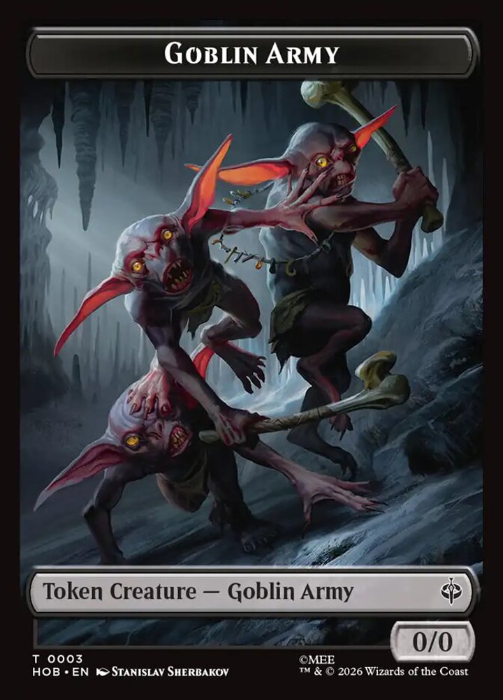 Goblin Army Token (B 0/0) // Wolf Token (G 2/2)