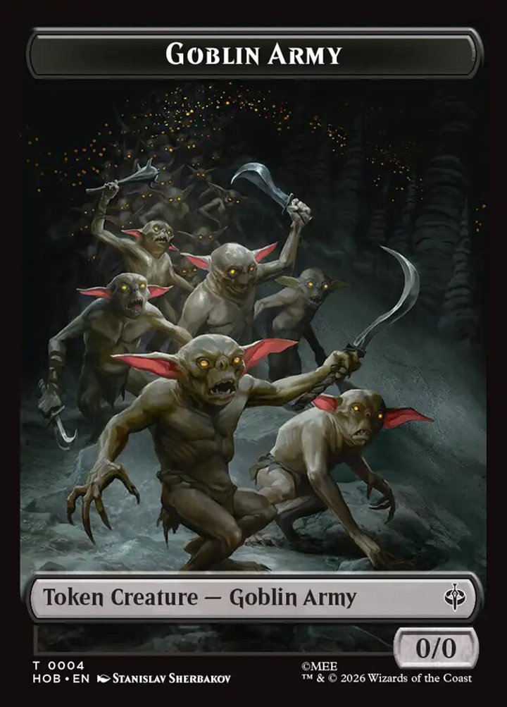 Goblin Army Token (B 0/0) // Human Soldier Token (W 1/1)