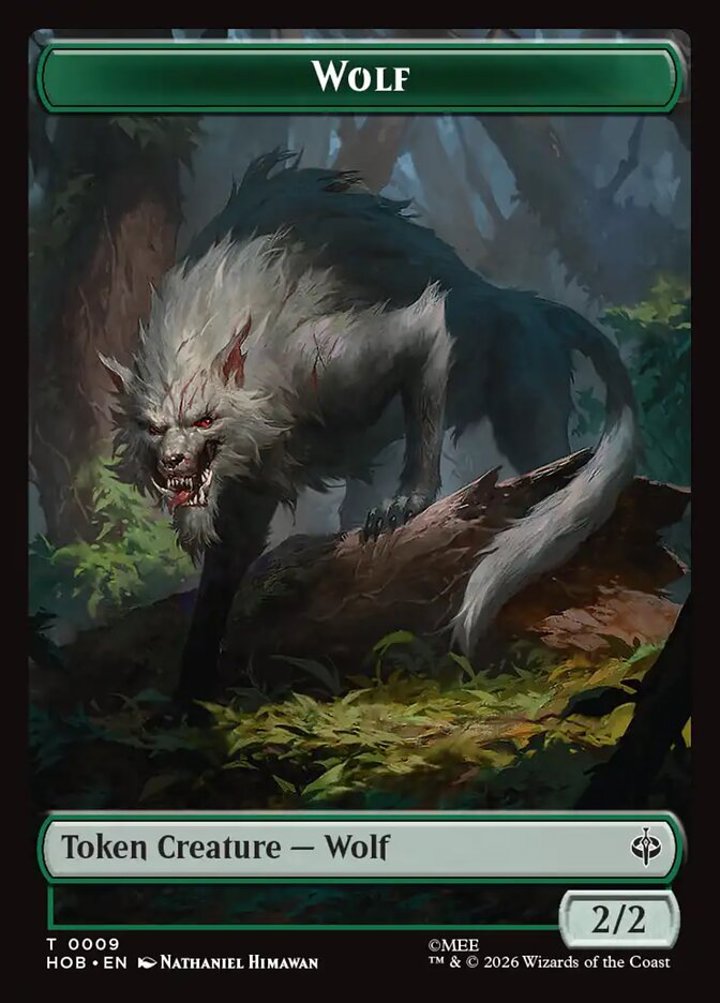 Goblin Army Token (B 0/0) // Wolf Token (G 2/2)