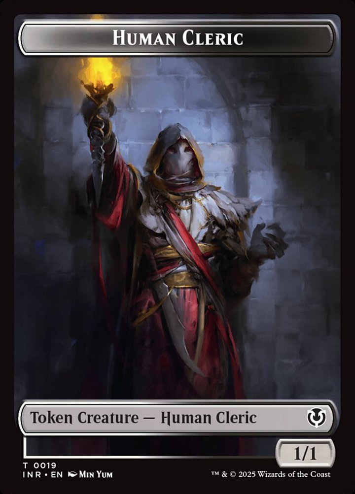 Human Cleric Token (White and Black 1/1)