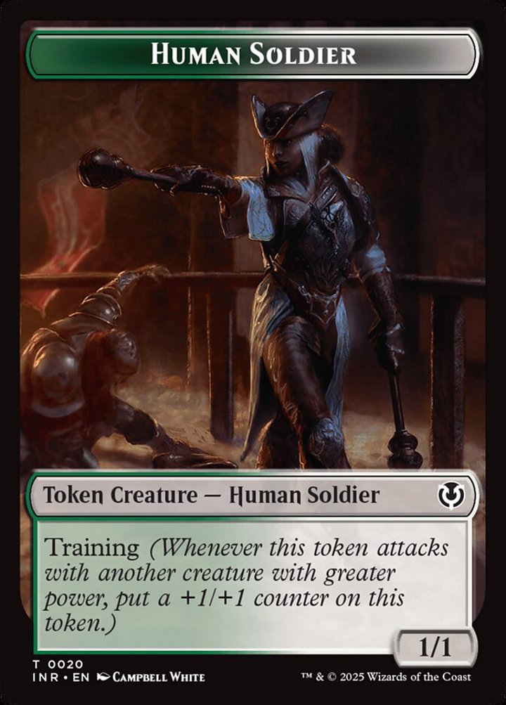 Human Soldier Token (Green and White 1/1)