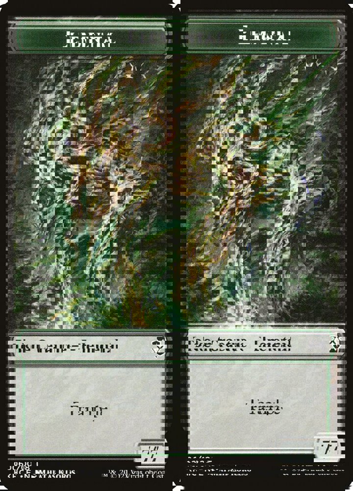 Elemental Token (G 7/7) // Elf Warrior Token (G 1/1)