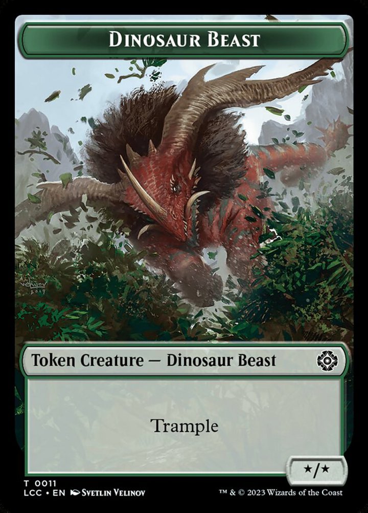 Dinosaur Beast Token (G */*) // Dinosaur Token (G 3/3 Trample)