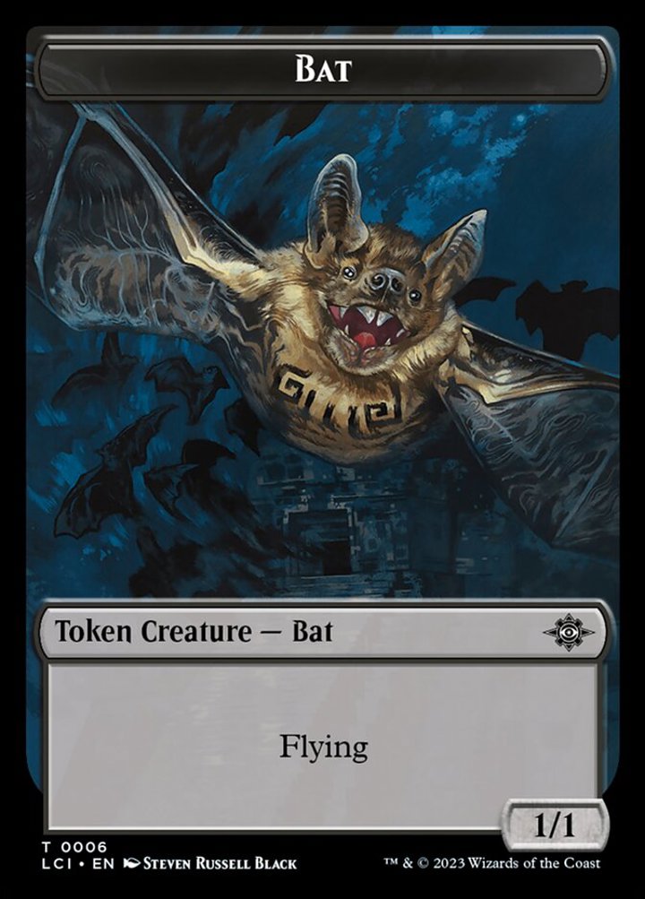 Bat Token (Black 1/1) // Dinosaur Egg Token (Green 0/1)