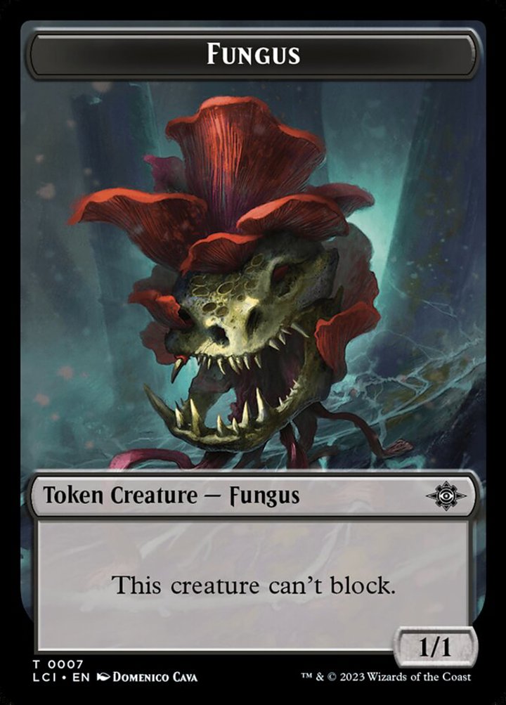 Fungus Token (Black 1/1) // Dinosaur Egg Token (Green 0/1)