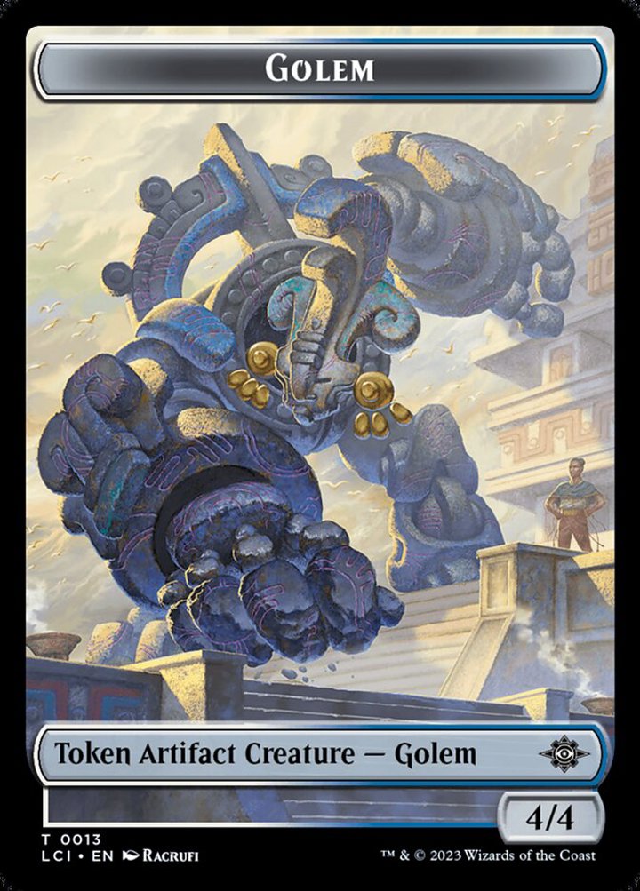 Dinosaur Egg Token (Green 0/1) // Golem Token (Artifact 4/4)