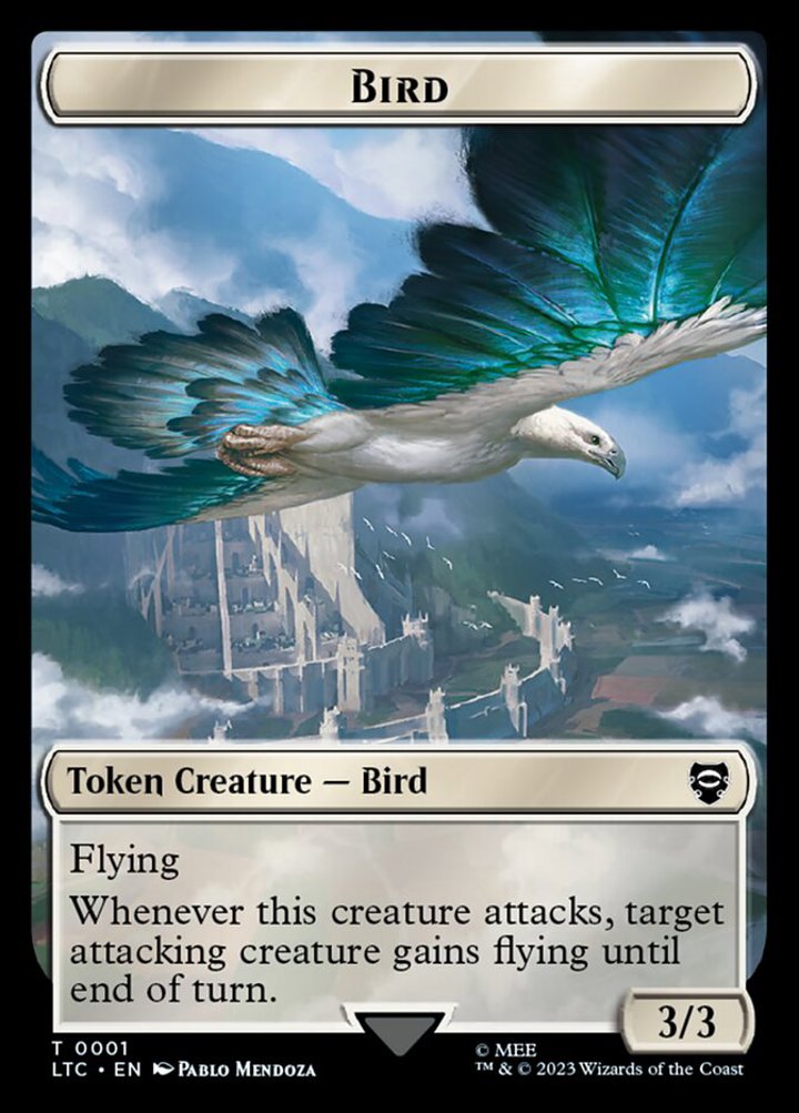 Bird Token (W 3/3 Attacks) // Goat Token (W 0/1)