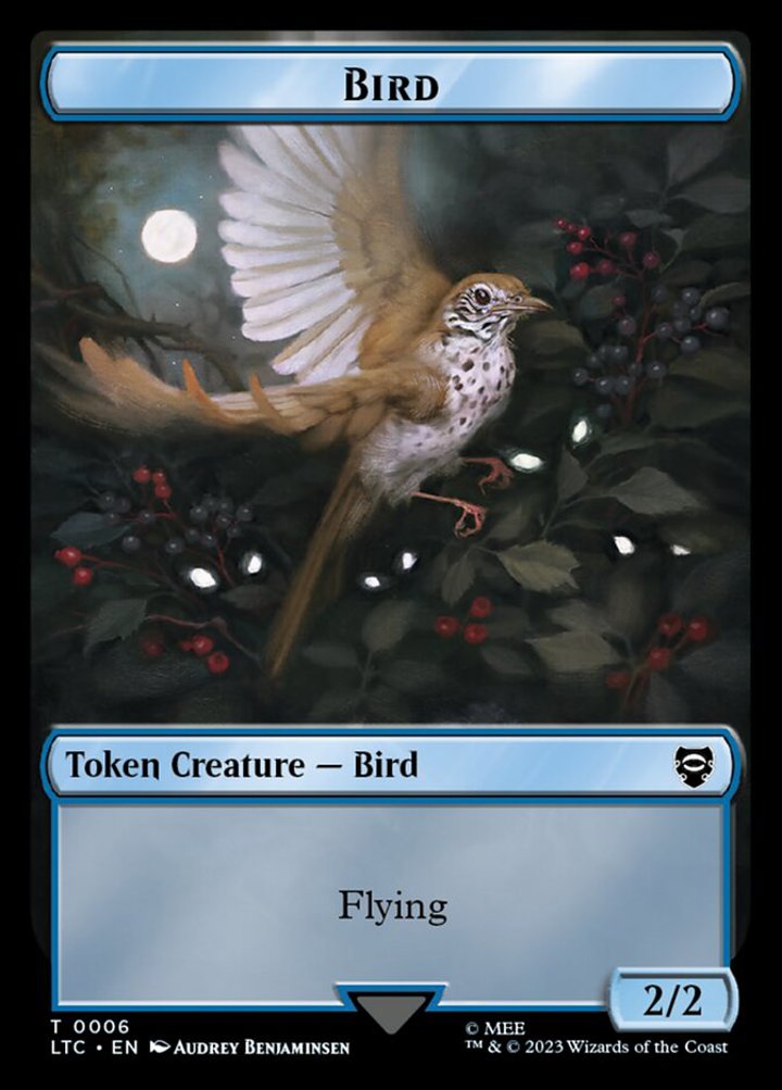Bird Token (U 2/2) // Elf Warrior Token (G 1/1)