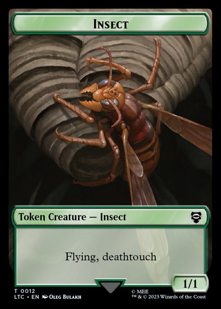Insect Token (G 1/1 Flying, Deathtouch) // Elf Warrior Token (G 1/1)