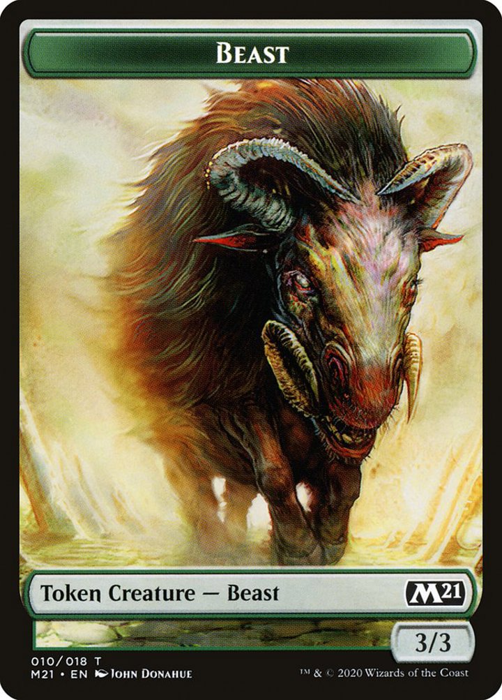 Human Token (W 1/1) // Beast Token (G 3/3)