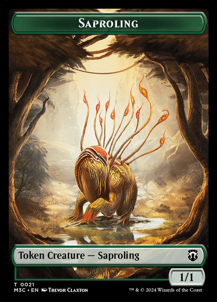 Saproling Token (G 1/1) // Garruk, Apex Predator Emblem (V.1)