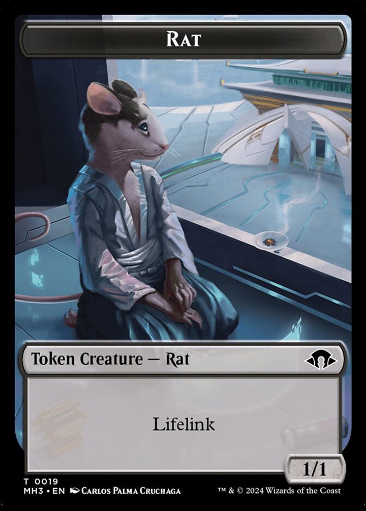 Rat Token (Black 1/1 Lifelink)