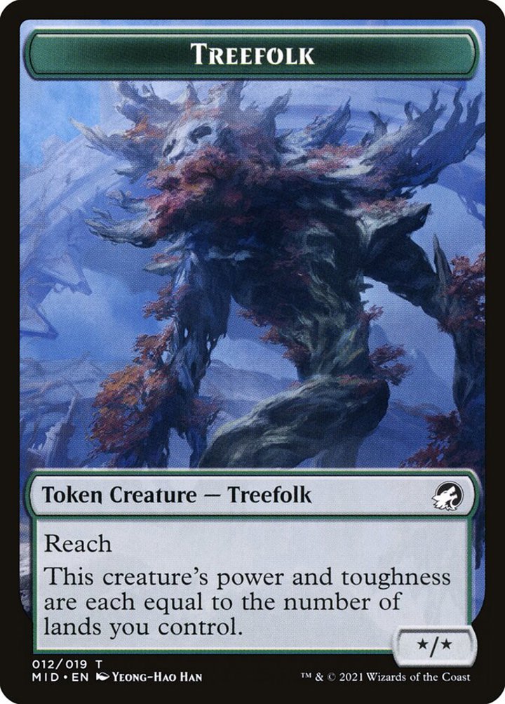 Treefolk Token (Green */* Reach)