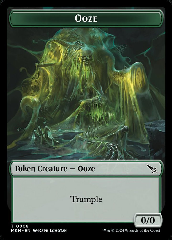 Ooze Token (G 0/0) // A Mysterious Creature Token (C 2/2)
