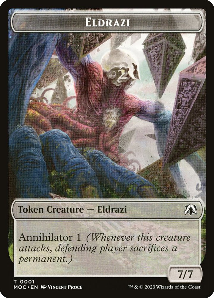 Eldrazi Token (C 7/7) // Angel Token (W 4/4)