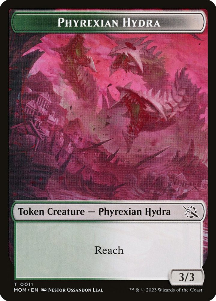 Phyrexian Hydra Token (Green and White 3/3 Reach)