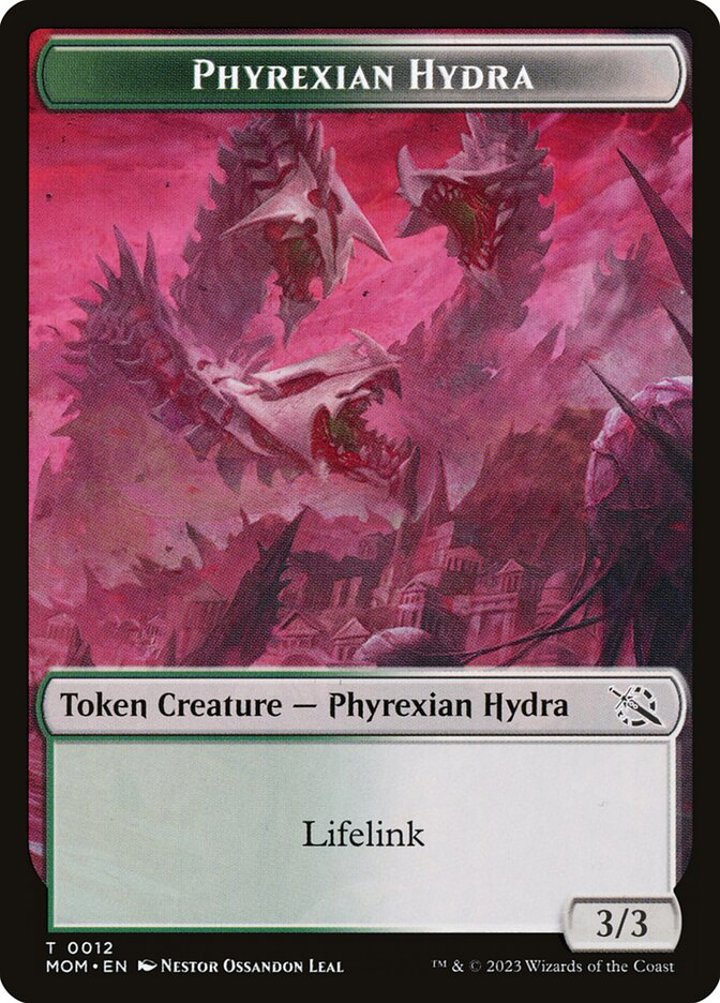 Phyrexian Hydra Token (Green and White 3/3 Lifelink)