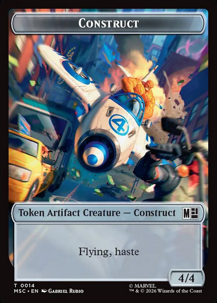 Goat Token (W 0/1) // Construct Token (A 4/4 Flying, haste)