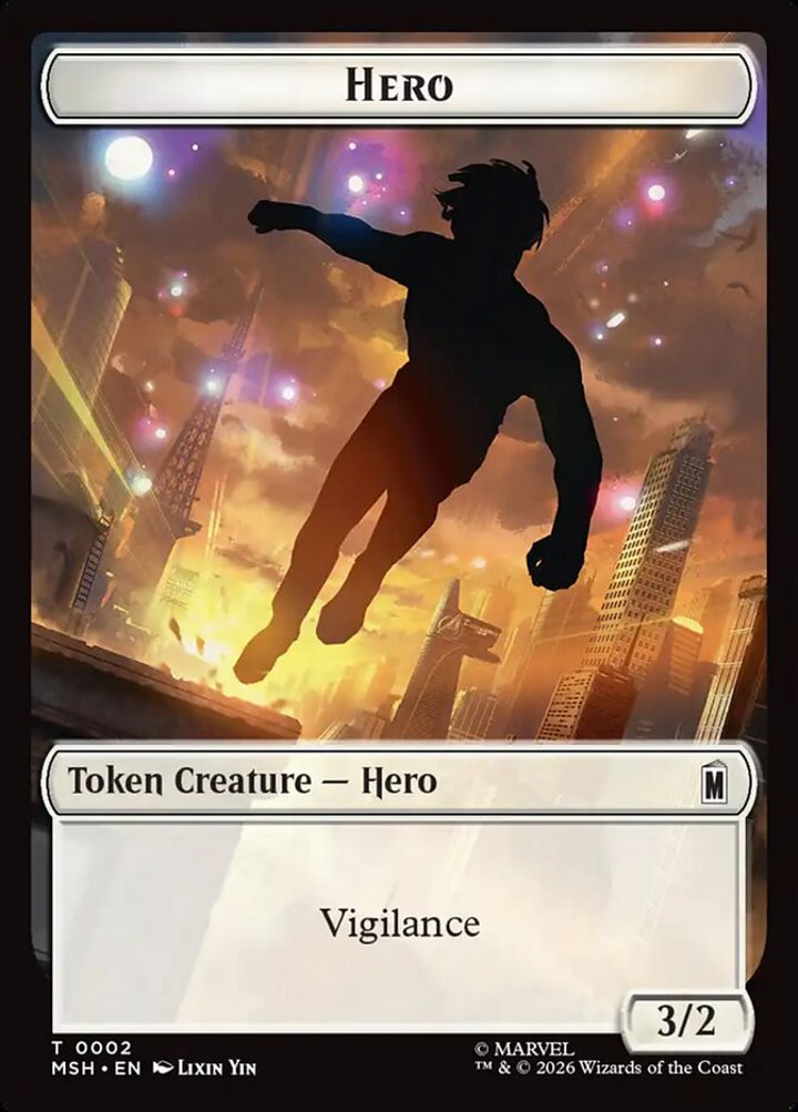 Hero Token (W 3/2) // Robot Villain Token (A 2/2)