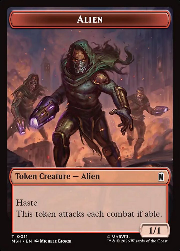 Wall Token (C 0/3) // Alien Token (R 1/1)