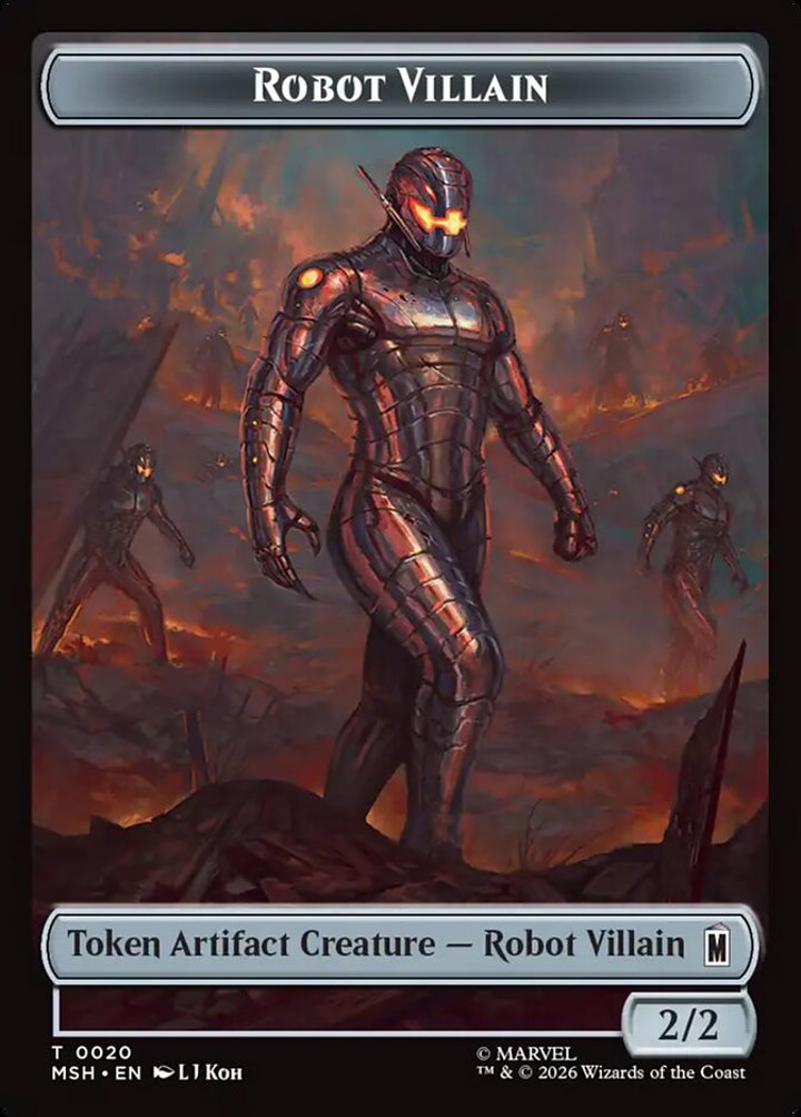 Villain Token (B 2/1) // Robot Villain Token (A 2/2) (V.1)