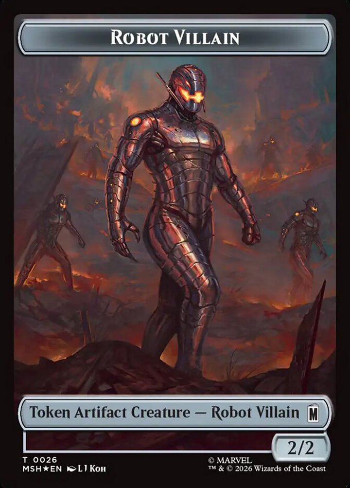 Villain Token (B 2/1) // Robot Villain Token (A 2/2) (V.2)