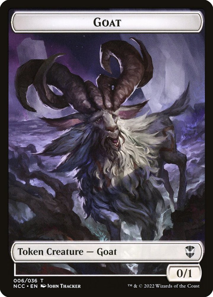 Goat Token (W 0/1) // Zombie Token (B 2/2)