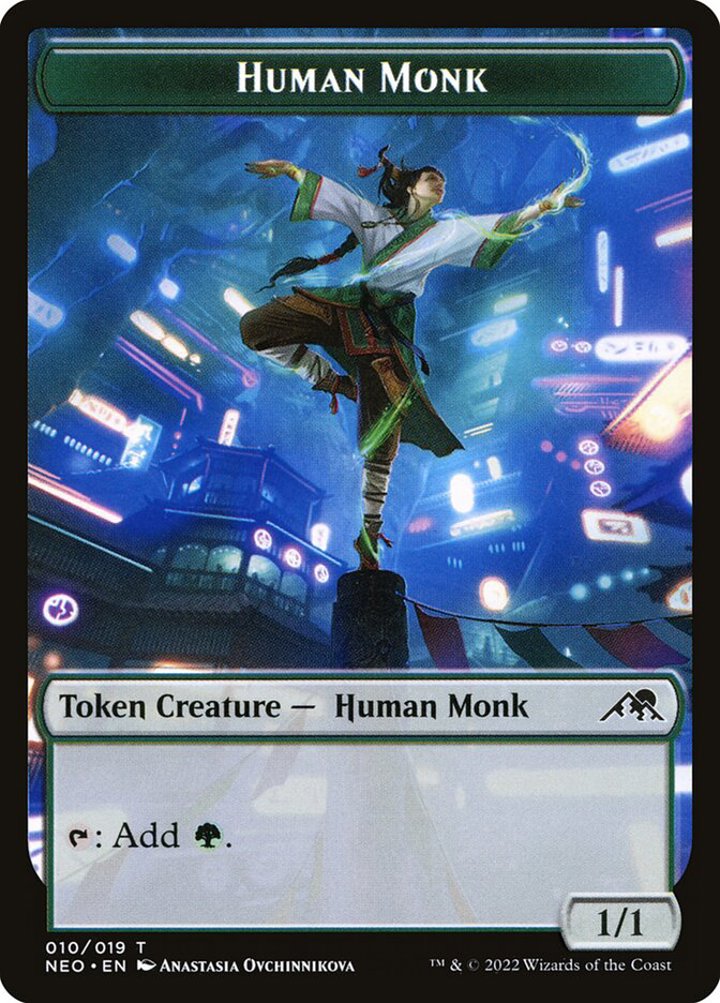 Human Monk Token (G 1/1) // Samurai Token (W 2/2)
