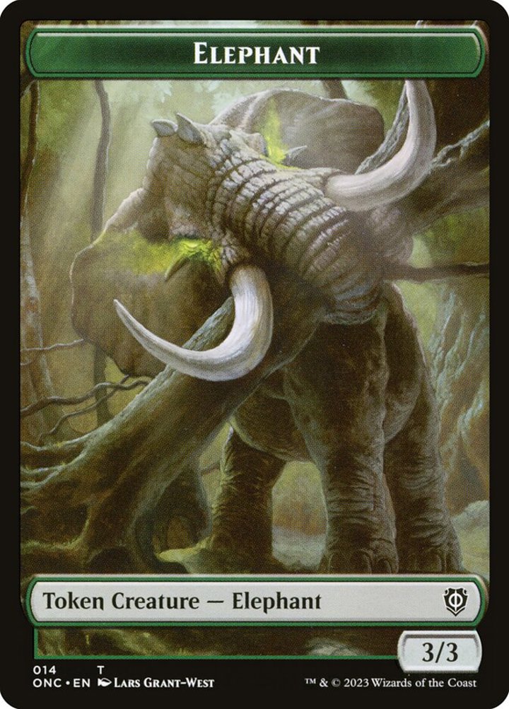 Human Soldier Token (W 1/1) // Elephant Token (G 3/3)