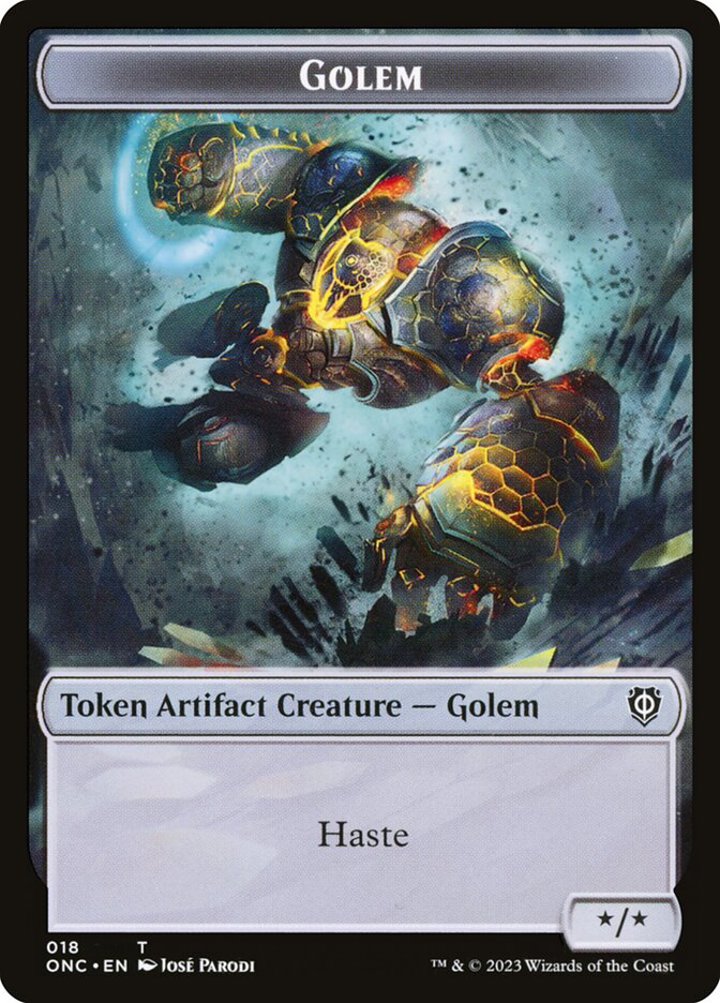 Golem Token (A */* Haste) // The Monarch