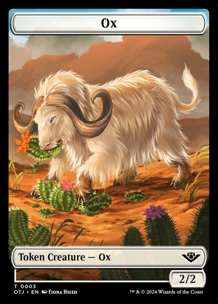 Ox Token (W 2/2) // Zombie Token (B 2/2)
