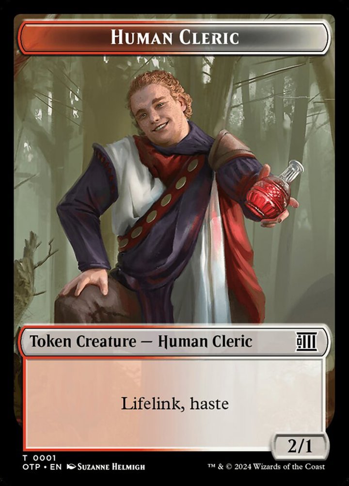 Human Cleric Token (Red and White 2/1)