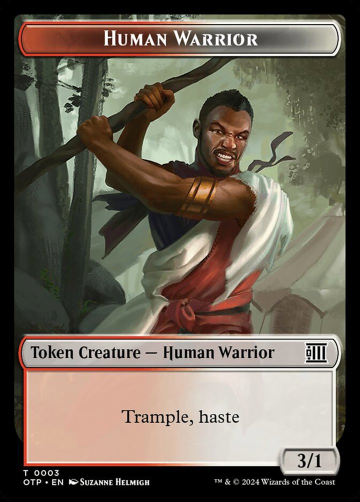 Human Warrior Token (Red and White 3/1)