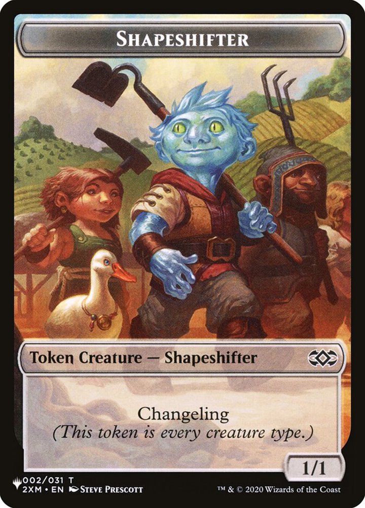 Shapeshifter Token (C 1/1) // Dog Token (W 1/1)